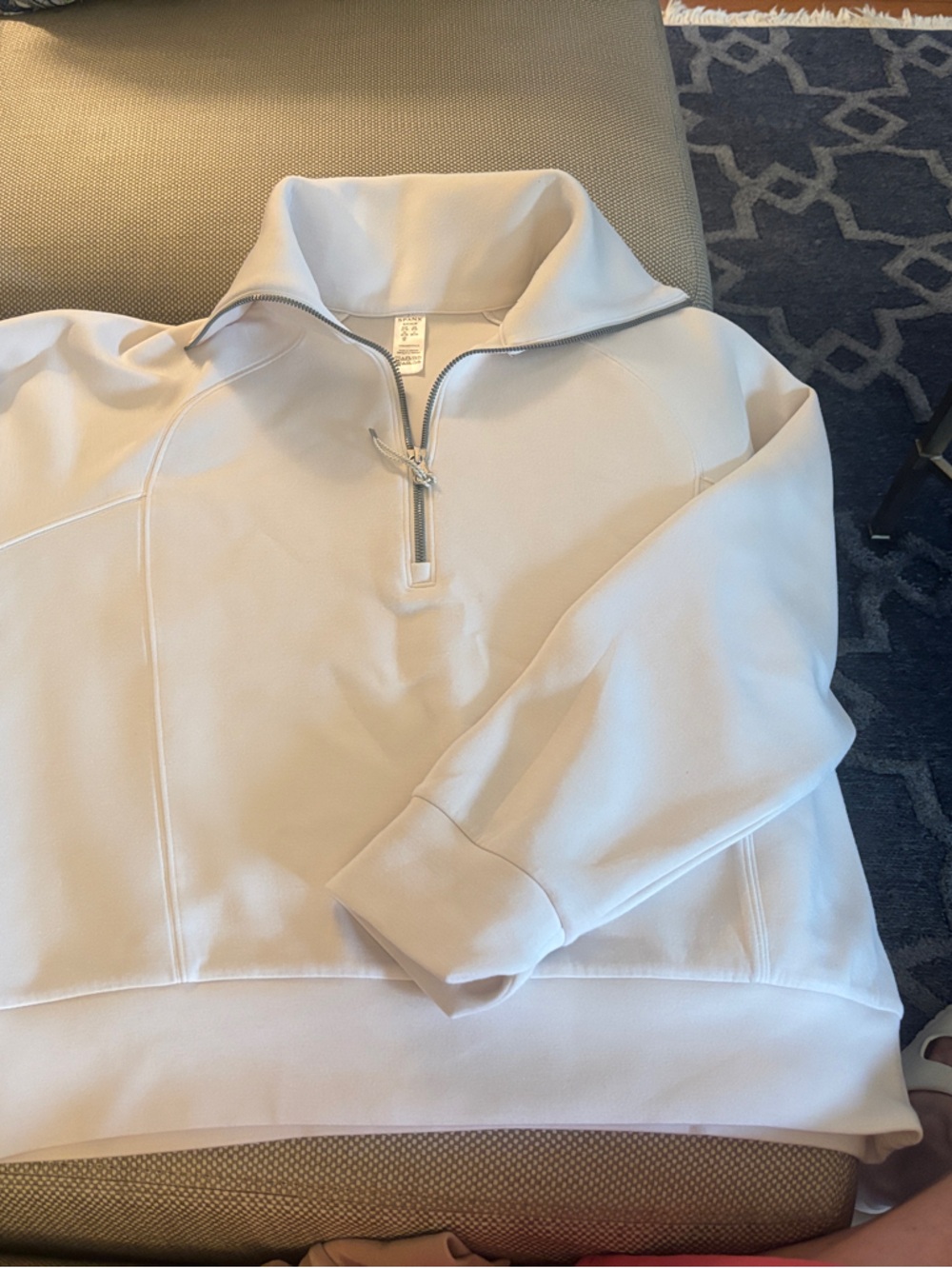 SPANX Cream Half-Zip Pullover Sweatshirt